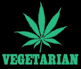 Vegetarian T Shirt Cannabis Weed Cool Funny Marijuana  