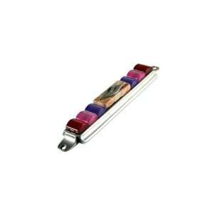  Mezuzah with Red and Purple Stones 