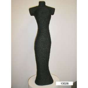 Paper Mache / Black Abaca Twine Mannequin / Fashion Accessory/Jewelry 