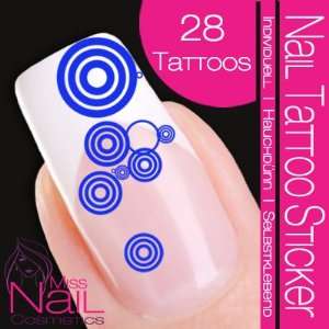  Nail Tattoo Sticker Circle / Dots   blue Beauty