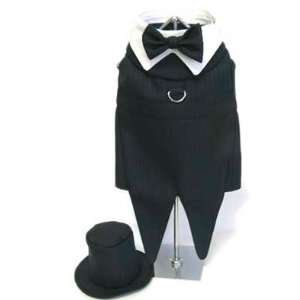   Dog Tuxedo with Tails, Top Hat, & Bow Tie Collar   Small: Pet Supplies