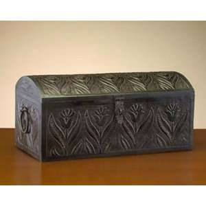 Embossed Metal Box with Dome Lid Floral Motif:  Home 