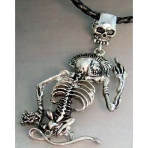  Alloy Metal Monkey Skeleton Skull Pendant Necklace 