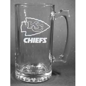  NFL Kansas City Chiefs Laser Etched 27oz Glass Beer Mug 