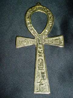HUGE ANKH KEY OF LIFE DOUBLE FACE BRASS METAL PENDANT**  