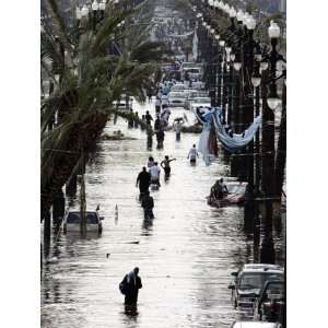  Residents Walk Through Floodwaters on Canal Street Premium 