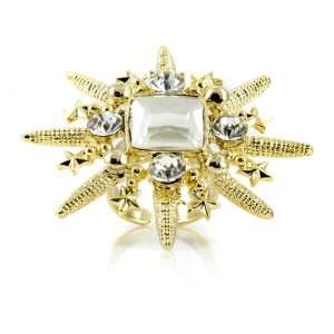    Susans Starburst Adjustable Ring   Gold Emitations Jewelry