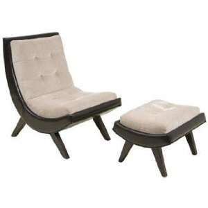    Malibu Chenille Upholstered Chair and Ottoman