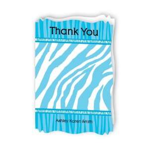   Zebra   Personalized Baby Thank You Cards With Squiggle Shape Toys