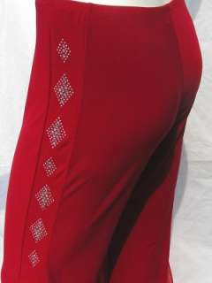 LATIN SALSA COCKTAIL PARTY EVENING RED MESH DANCE PANTS  
