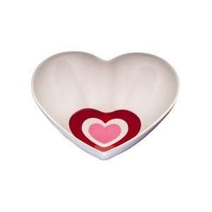 Target White Overlapping Pink & Red bottom Heart Shaped Melamine Bowl 