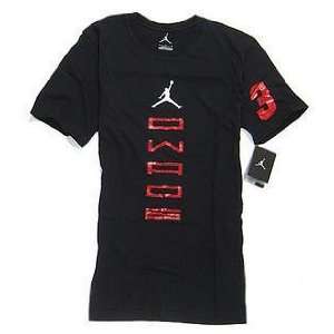  Air Jordan D Wade T Shirt Miami Heat Black Red Foil 