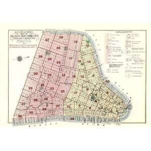  NEW YORK CITY (BOROUGH OF MANHATTAN NY) MAP 1916
