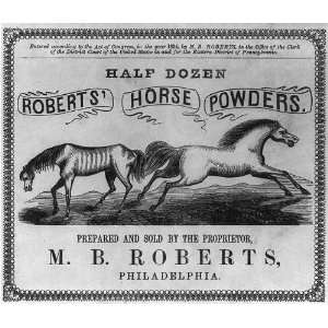   Roberts Horse Powders, Patent Medicine Label