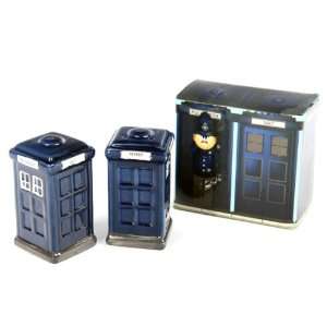  TARDIS Doctor Who Style Police Box Ceramic Salt and Pepper 