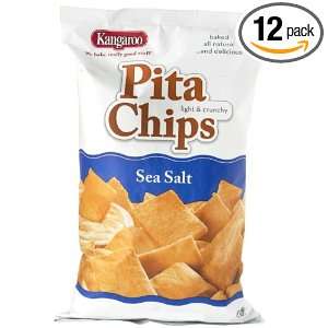 Kangaroo Baked Pita Chips with Sea Salt, All Natural, 6 Ounce Bags 