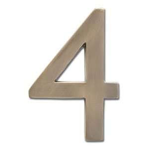  Architectural House Numbers with Antique Brass Finish   4 