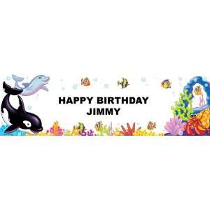 Sea Life Personalized Birthday Banner Standard 18 x 61