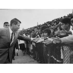 Attorney General Robert F. Kennedy Greeting Supporters Stretched 