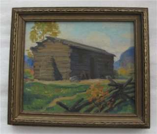 ANTIQUE OIL PAINTING AMERICAN ARTIST R.F. BABCOCK 1933  
