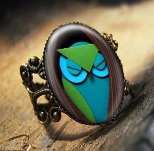   Craft Sleeping Owl & Tree Adjustable Antique Bronze Ring 77 AR  