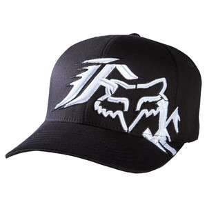 Fox Racing Unify Flexfit Hat Cap Black White SM/MD Small Medium New 