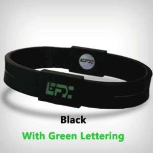  EFX Silicone Sport Wristband   Black Color with Green 