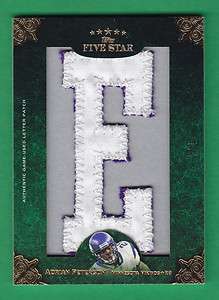2010 Topps Five Star #LP AP Adrian Peterson Game Used Letter Patch 1/1 