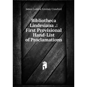   Hand List of Proclamations . James Ludovic Lindsay Crawford Books