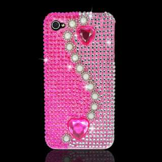   Bling Hard Cover Case For Apple iPhone 4 4S W/Screen Protector  