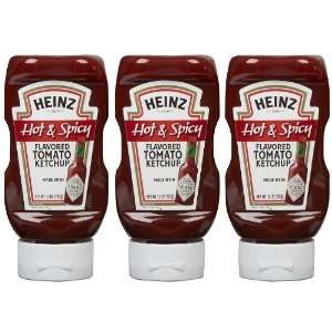 Heinz Tomato Ketchup, Hot & Spicy, Bottles, 15 oz, 3 pk  