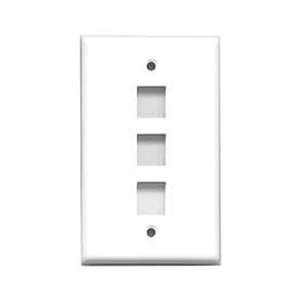  3 Port Keystone Wall Plate White Includes Mounting Screws 