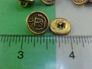 VTG 10 TINY WILSONS CRICKET CLUB BUTTONS ENGLAND BRASS  