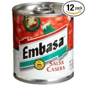 Embasa Salsa Casera, Hot, 7 Ounce Cans (Pack of 12)  
