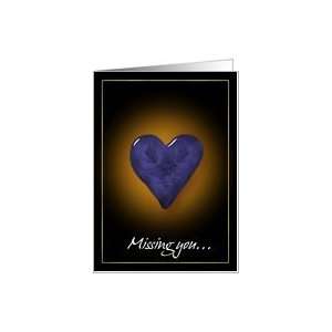  Blue Heart Glass Missing You Card Card Health & Personal 