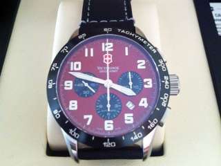 New SWISS ARMY VICTORINOX Mens Air Boss Automatic Chronograph Red 