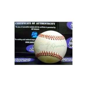   Tommy Brown autographed Baseball Yellowed Clearance