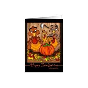  Turkeys in a Barn   Thanksgiving Card for Husband Card 