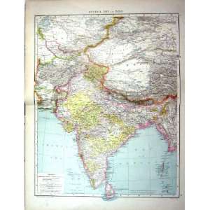  Antique Map C1893 Ceylon Asia Afghanistan Baluchistan Burma 