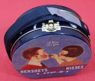 NEW . Lunch Box Hershey Kisses Milk Chocolate Round Purse Tin 