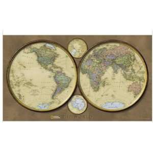   Geographic RE0620547T World Hemispheres   Tubed Map