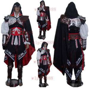 Assassins Creed 2 II Ezio black anime cosplay costume  