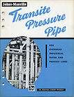 1956 JOHNS MANVILLE Asbestos TRANSITE PIPE Catalog  