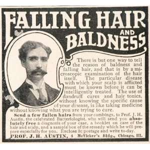 1904 Ad Hair Loss Baldness Quackery Cure J. H. Austin   Original Print 
