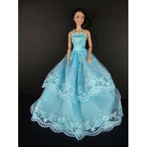  A Classic Blue Ball Gown Made to Fit the Barbie Doll Toys 