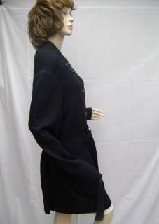 St John Knit Jacket Coat Sweater Black NWT Size XL 12 14  