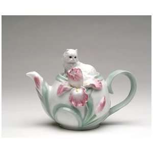  Fine Porcelain Persian Cat Teapot: Home & Kitchen
