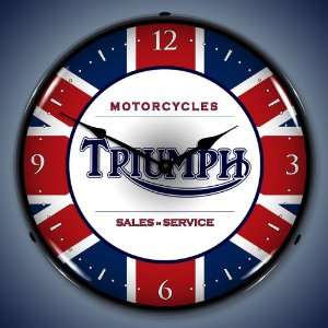  Triumph Motorcycle Logo Lighted Wall Clock: Home & Kitchen