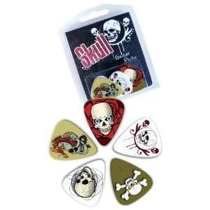  Skulls Guitar Pick Pack. Pack of 5 skull themed guitar picks 