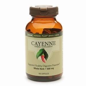  GNC Herbal Plus Cayenne, 500mg, Capsules, 100 ea Health 